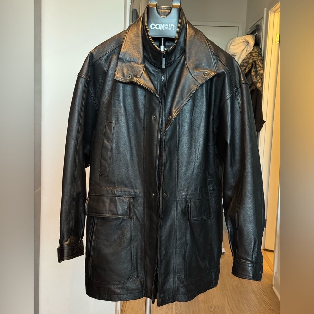 Pelle Cuir Genuine Leather Jacket – Men’s XL (Black)